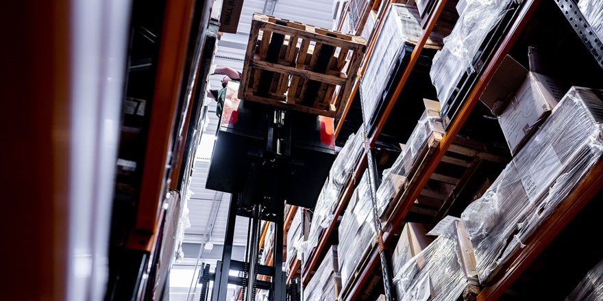 A man in a warehouse