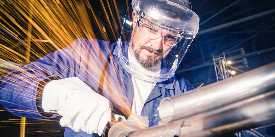 A person welding something