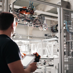 A man with machinery