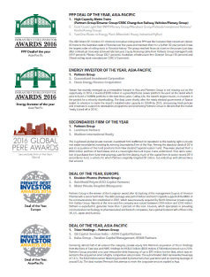 Partners Group wins five 2016 PEI Media Awards