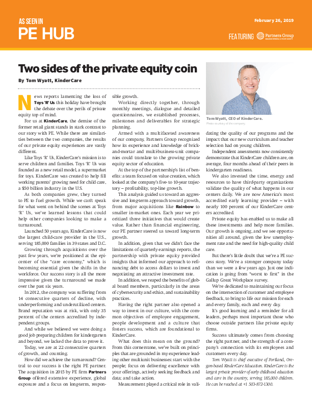 Two sides of the private equity coin