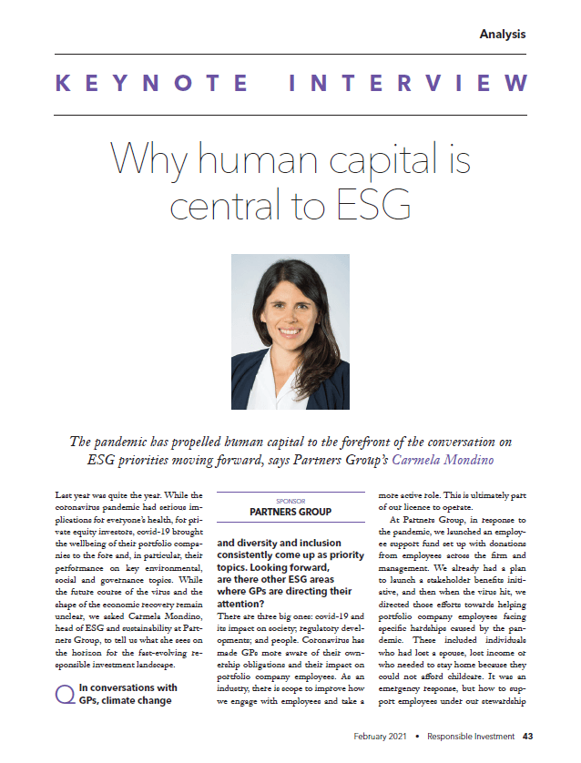 Why human capital is central to ESG