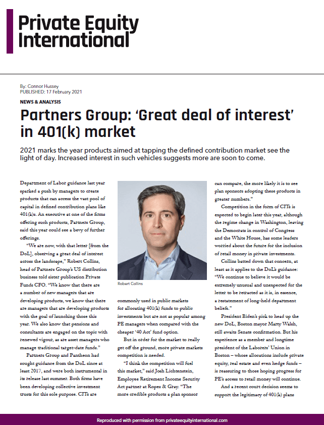 Great deal of interest’ in 401(k) market