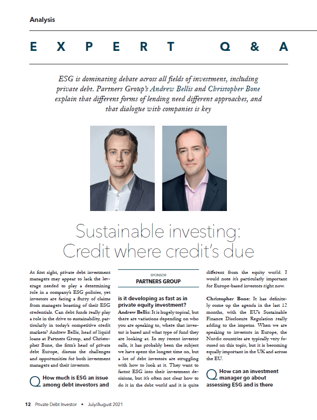 Sustainable investing: credit where credit's due