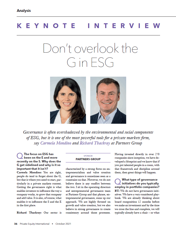 Don't overlook the G in ESG