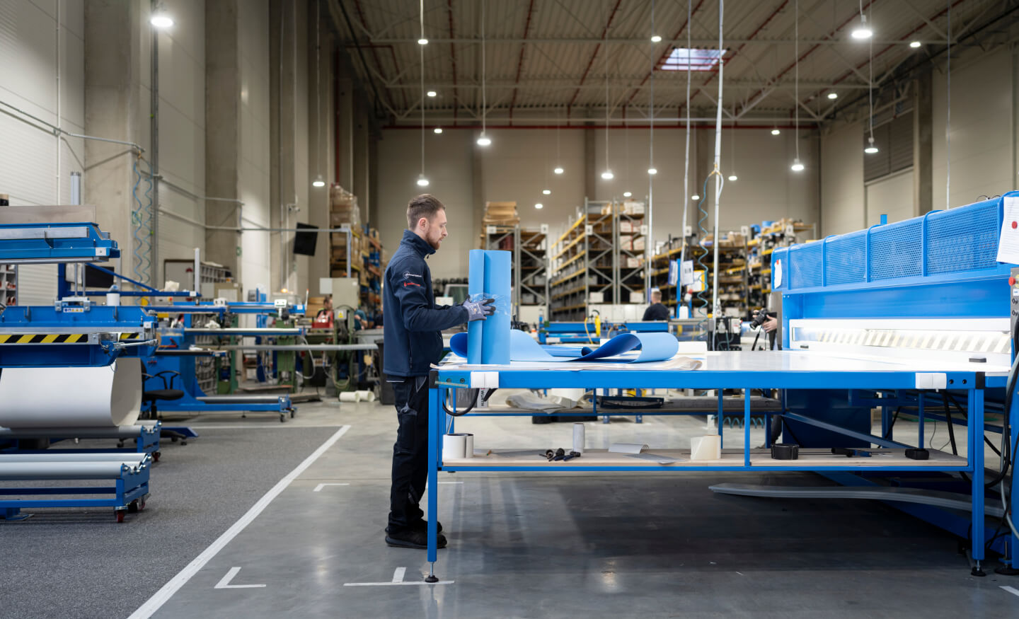 A man collecting sheet