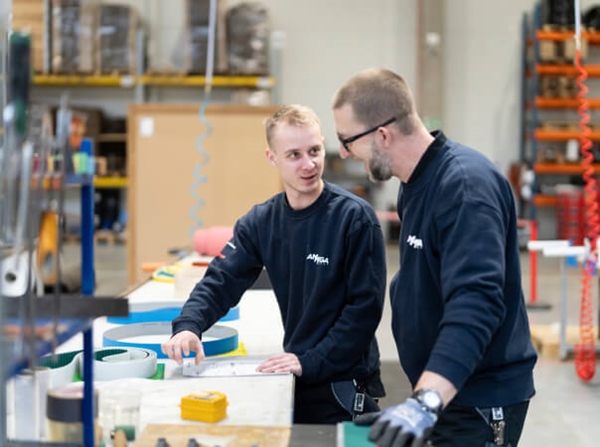 Two colleague enjoying their work