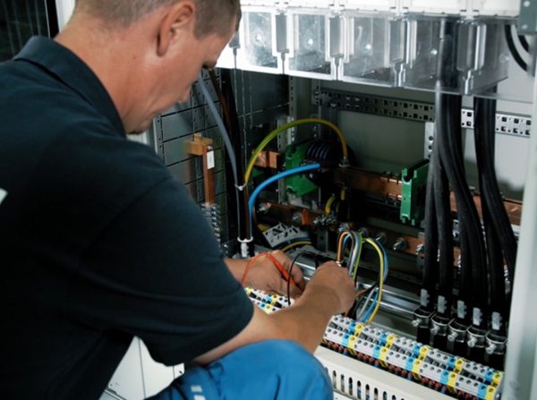 A man operating machinery