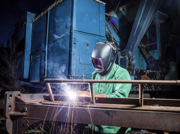 A person welding something