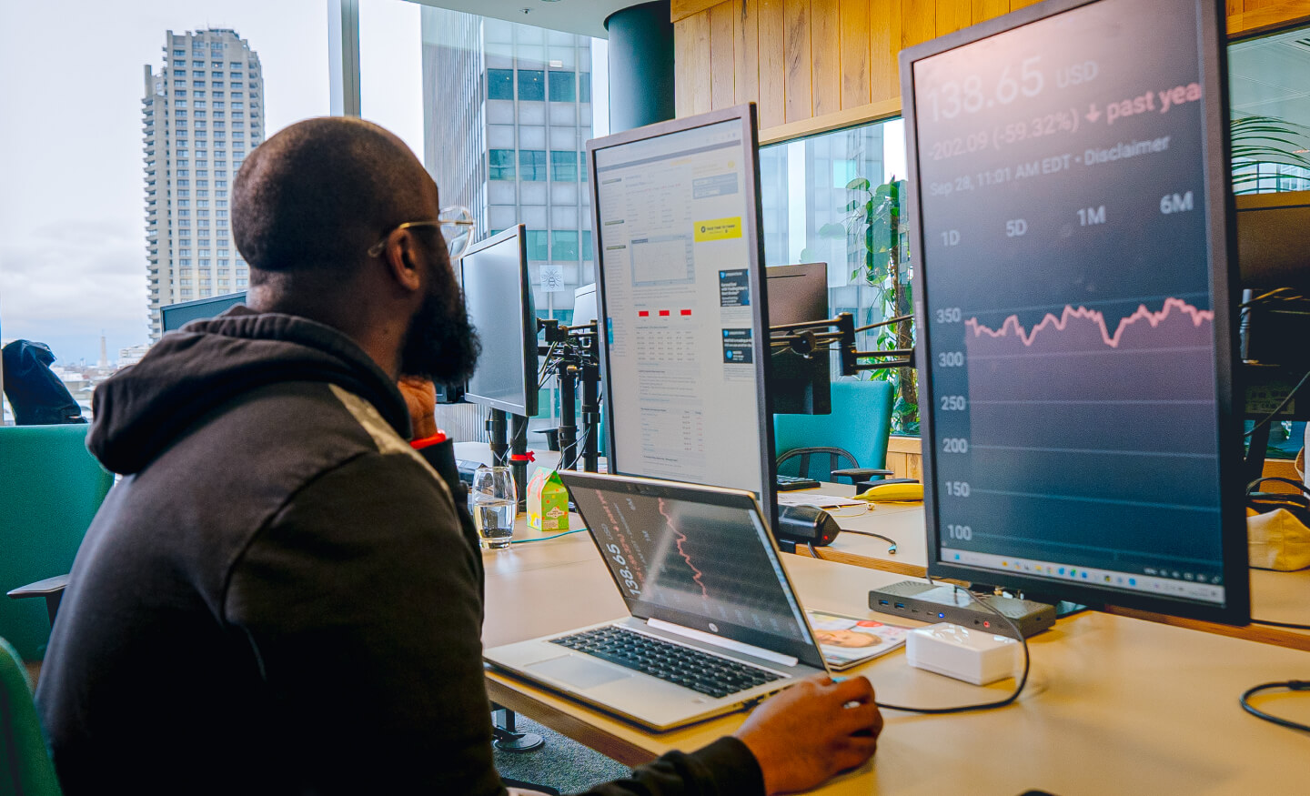 A man analyzing digital chart
