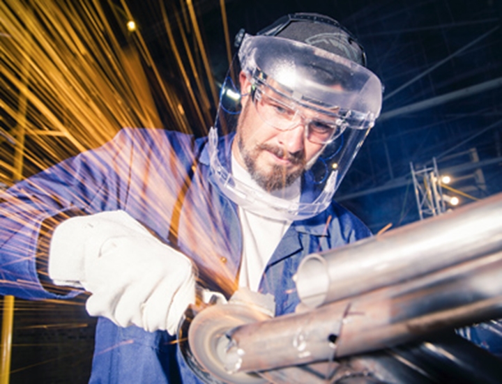 A person welding something
