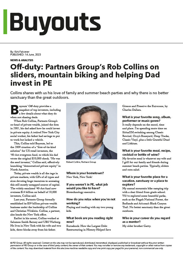 Buyouts: 'Off-Duty with Rob Collins'